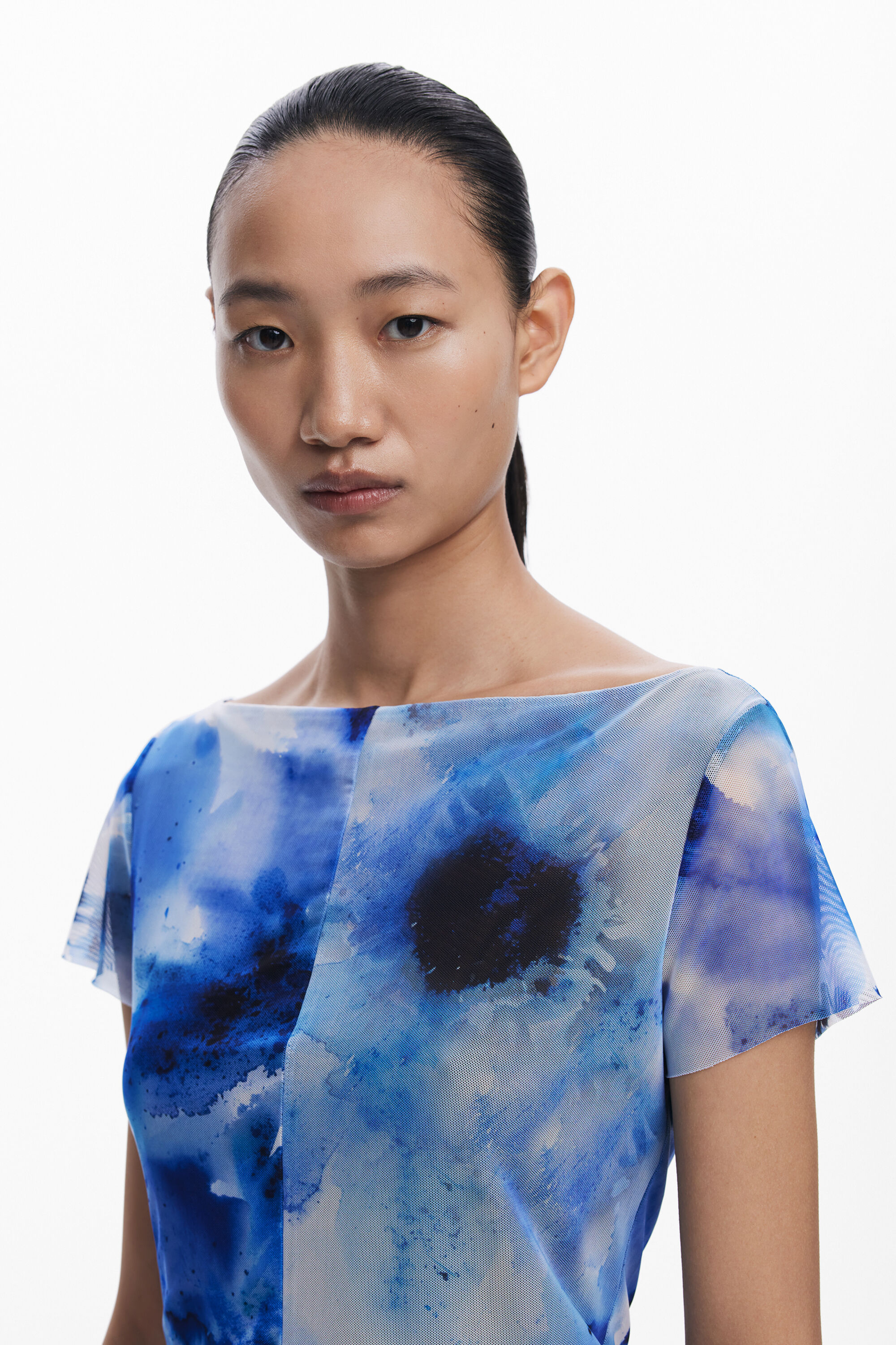 Ribbed tulle T-shirt Women's I Desigual.com