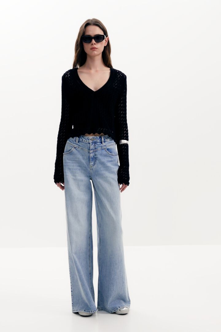 Cropped openwork sweater | Desigual
