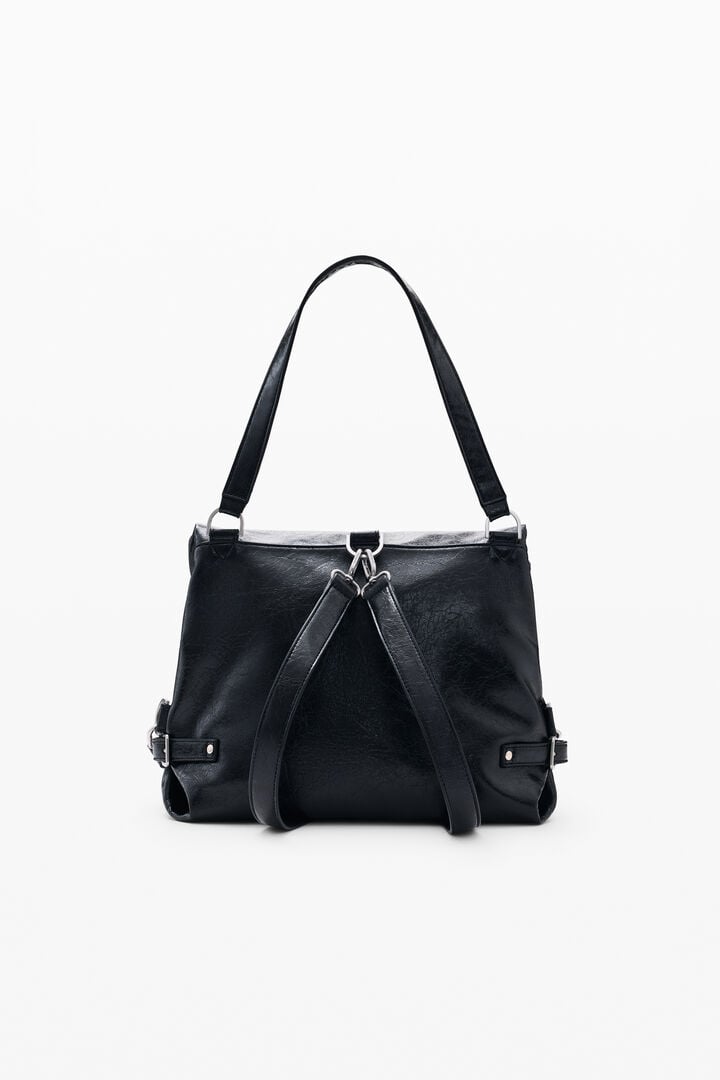 black backpack faux leather The Verona Vegan Vachetta Backpack- Dreaming of the perfect mini backpack ASOS DESIGN faux leather backpack
