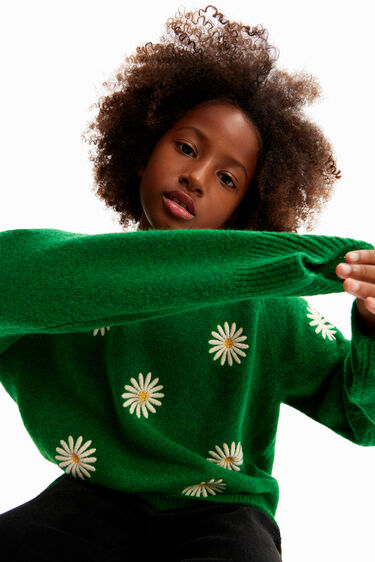 Embroidered flower pullover | Desigual