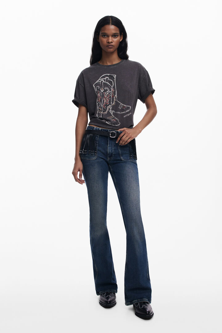 Faux leather fringe belt | Desigual