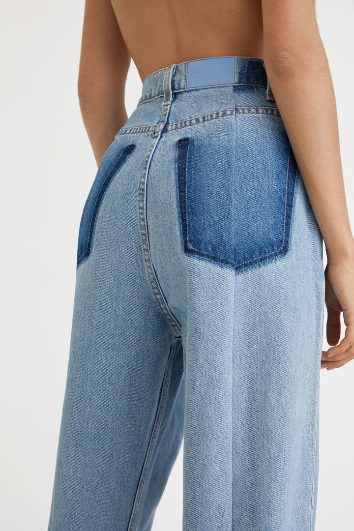 Loose upcycled pleated jeans | Desigual