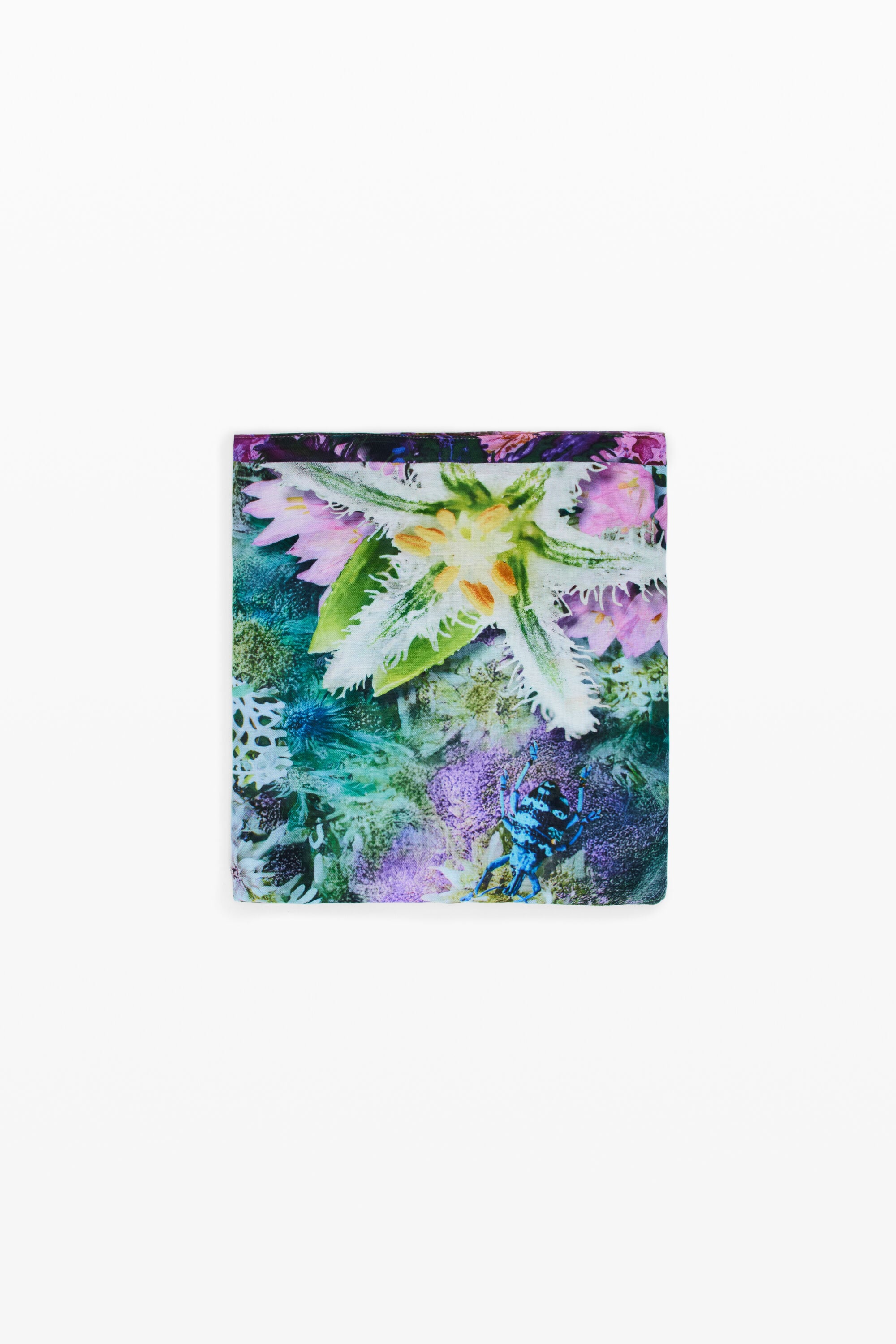 Desigual, Rechteckiger foulard garden, Viskose, Blau, U