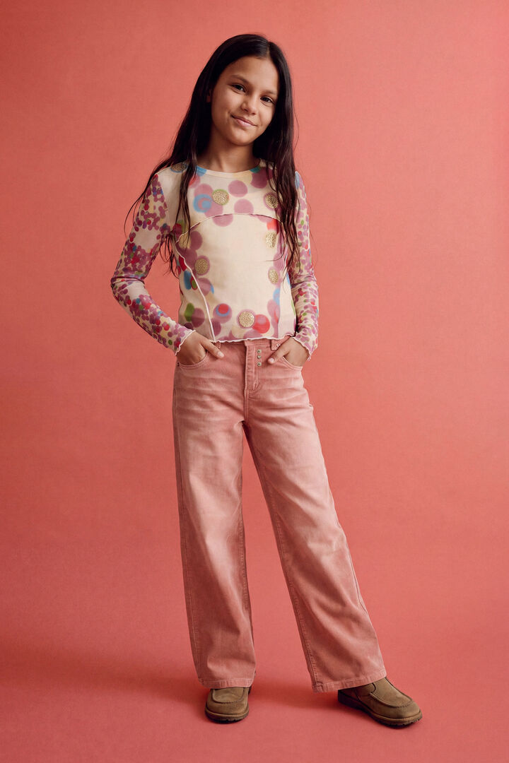 Long-sleeve floral T-shirt