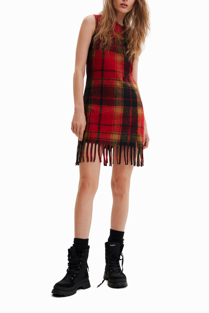 Short slim tartan dress | Desigual