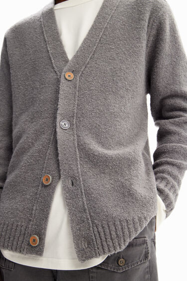 Plain textured cardigan | Desigual