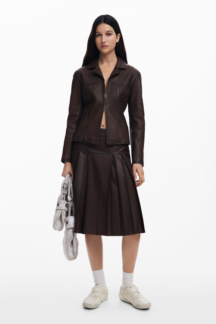 Giacca biker in pelle con peplum | Desigual