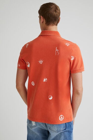 Short-sleeve "Everything will flow" polo shirt | Desigual