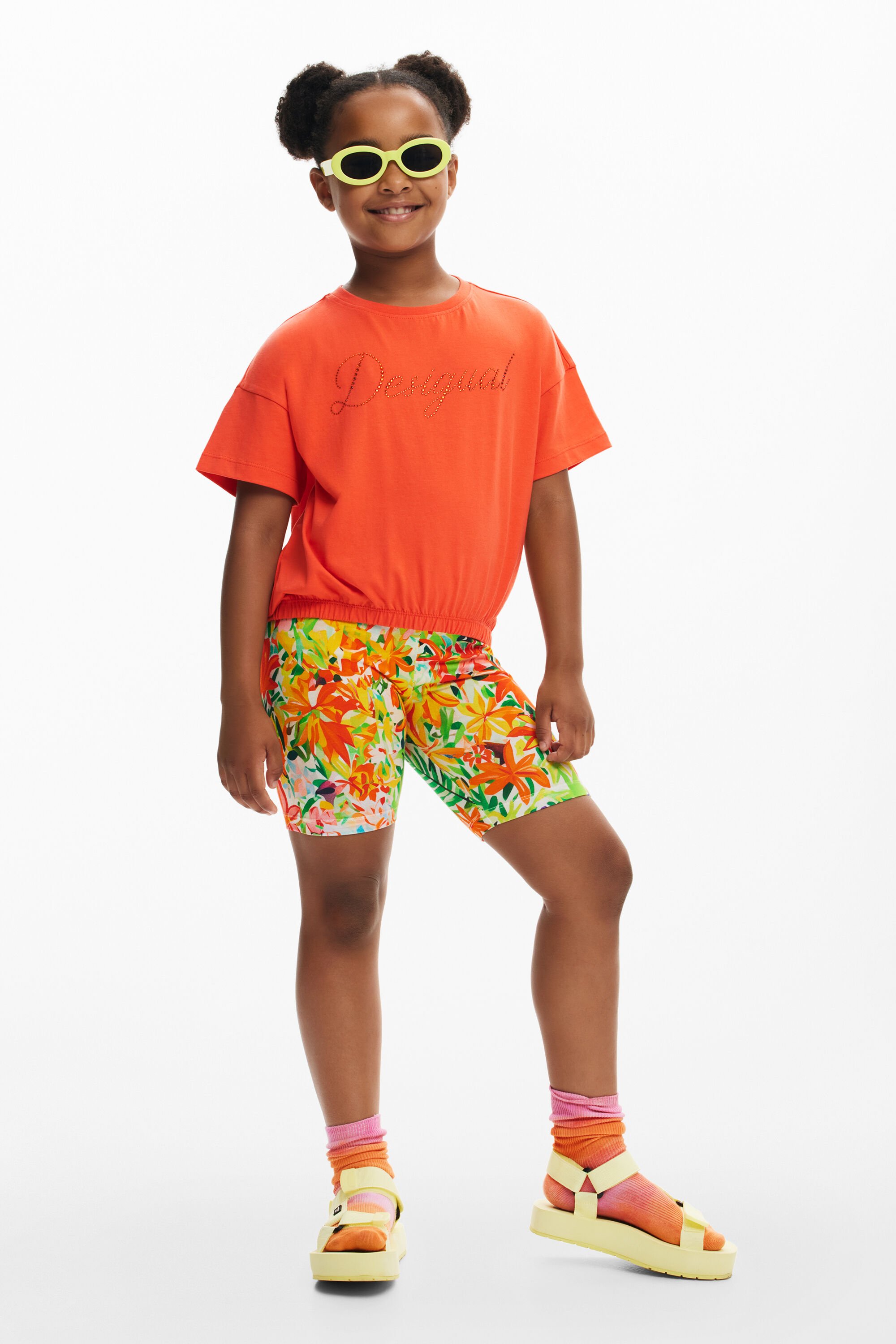 desigual Bedrukte korte leggings - MATERIAL FINISHES
