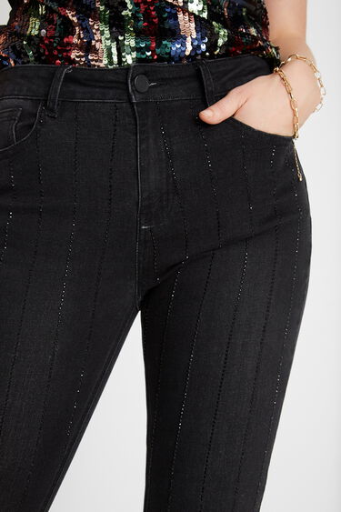 Svetleče slim jeans hlače | Desigual