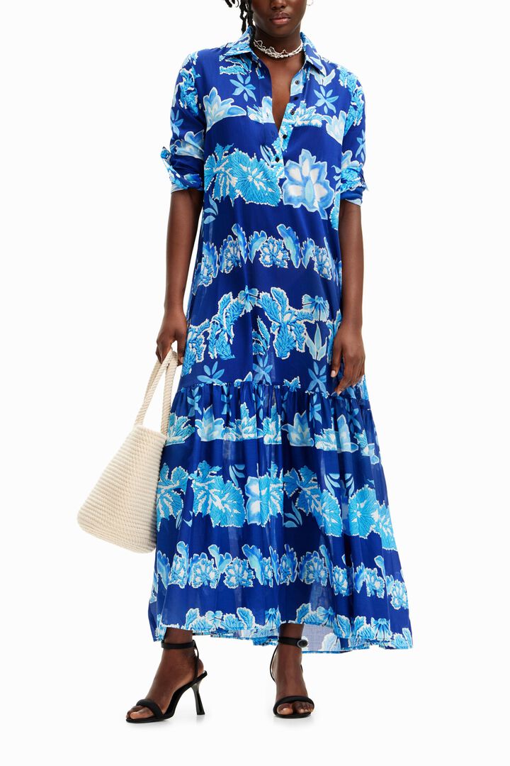 Stella Jean long leaves shirt dress | Desigual
