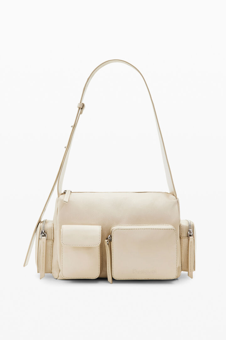 Midsize pockets leather bag | Desigual
