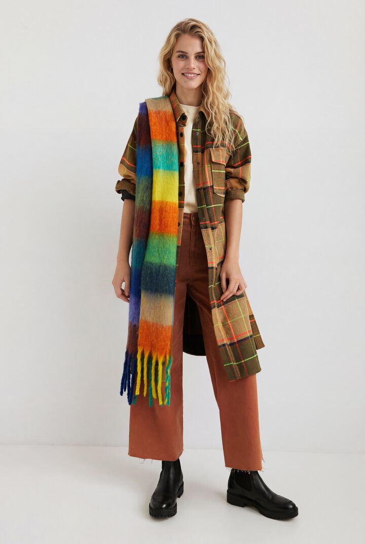 Long coat tartan