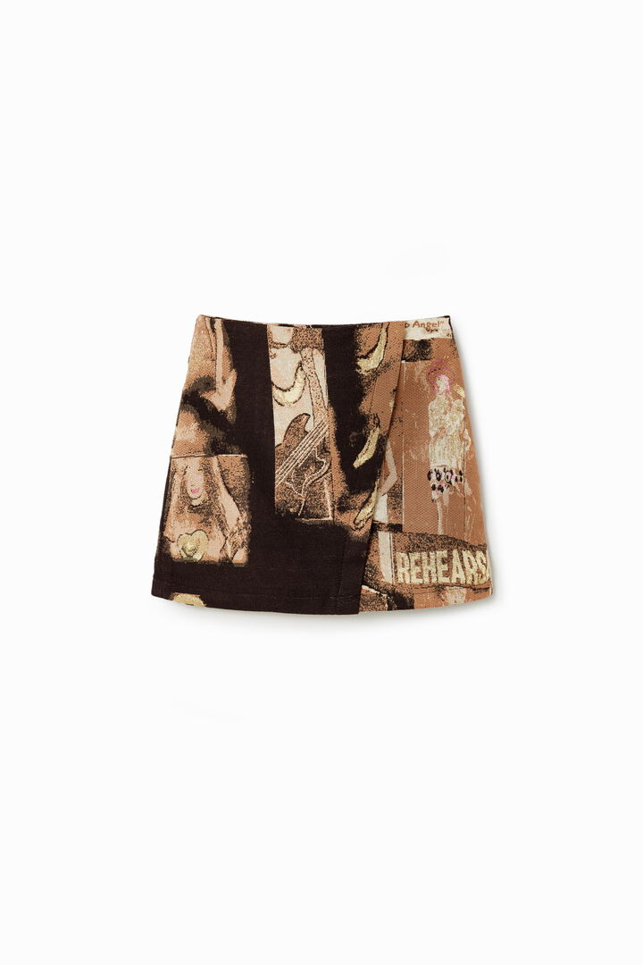 Művészi jacquard mini szoknya