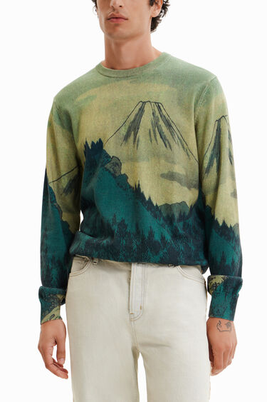 風景モチーフ ハイゲージニットセーター | Desigual