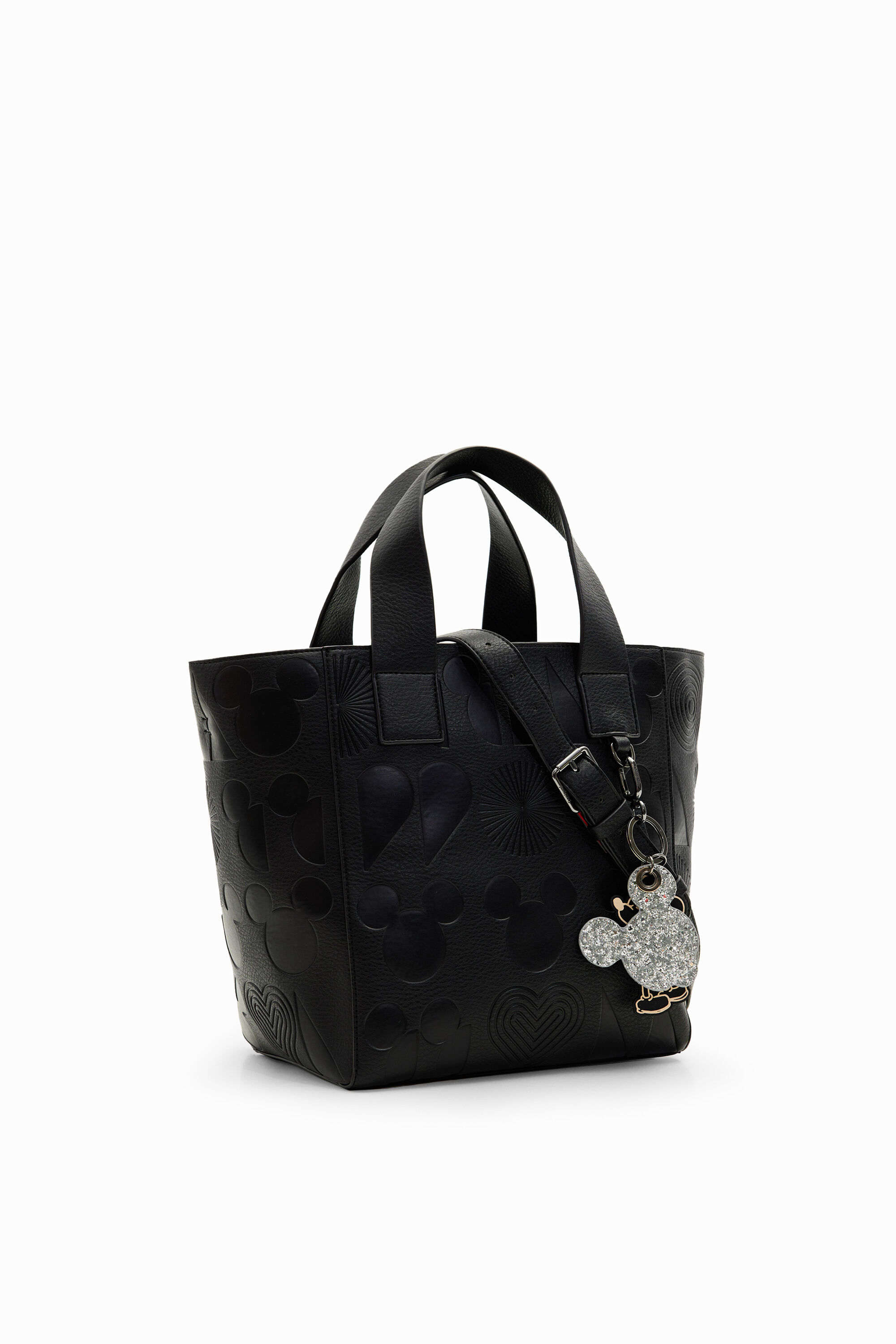 Desigual M Mickey Mouse Tote Bag In Black
