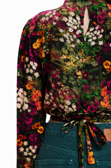 Blusa cropped floral multiposición | Desigual