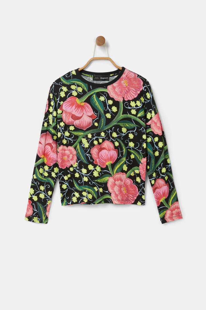 Camiseta flores manga japonesa | Desigual