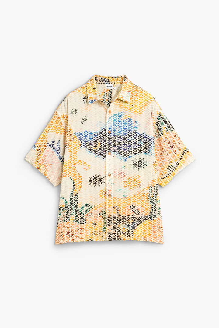 Geborduurde bedrukte blouse