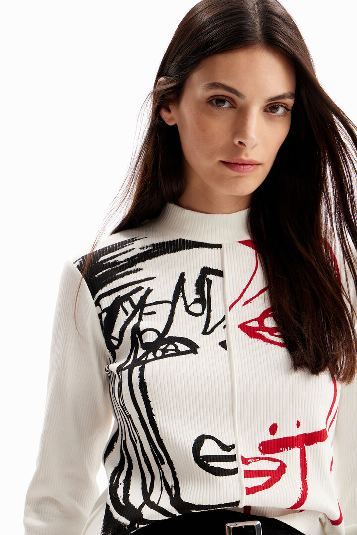Ribbed face T-shirt | Desigual