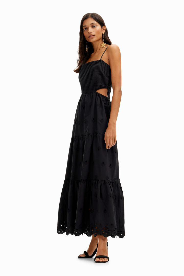 Robe longue brodée découpes | Desigual