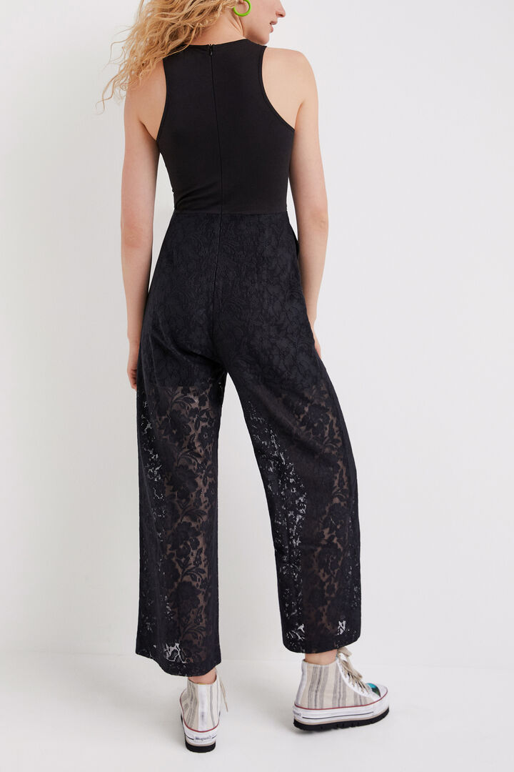 Lace jumpsuit with sheer sections | Desigual