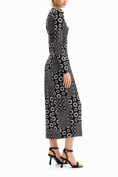 Slim patchwork midi dress | Desigual