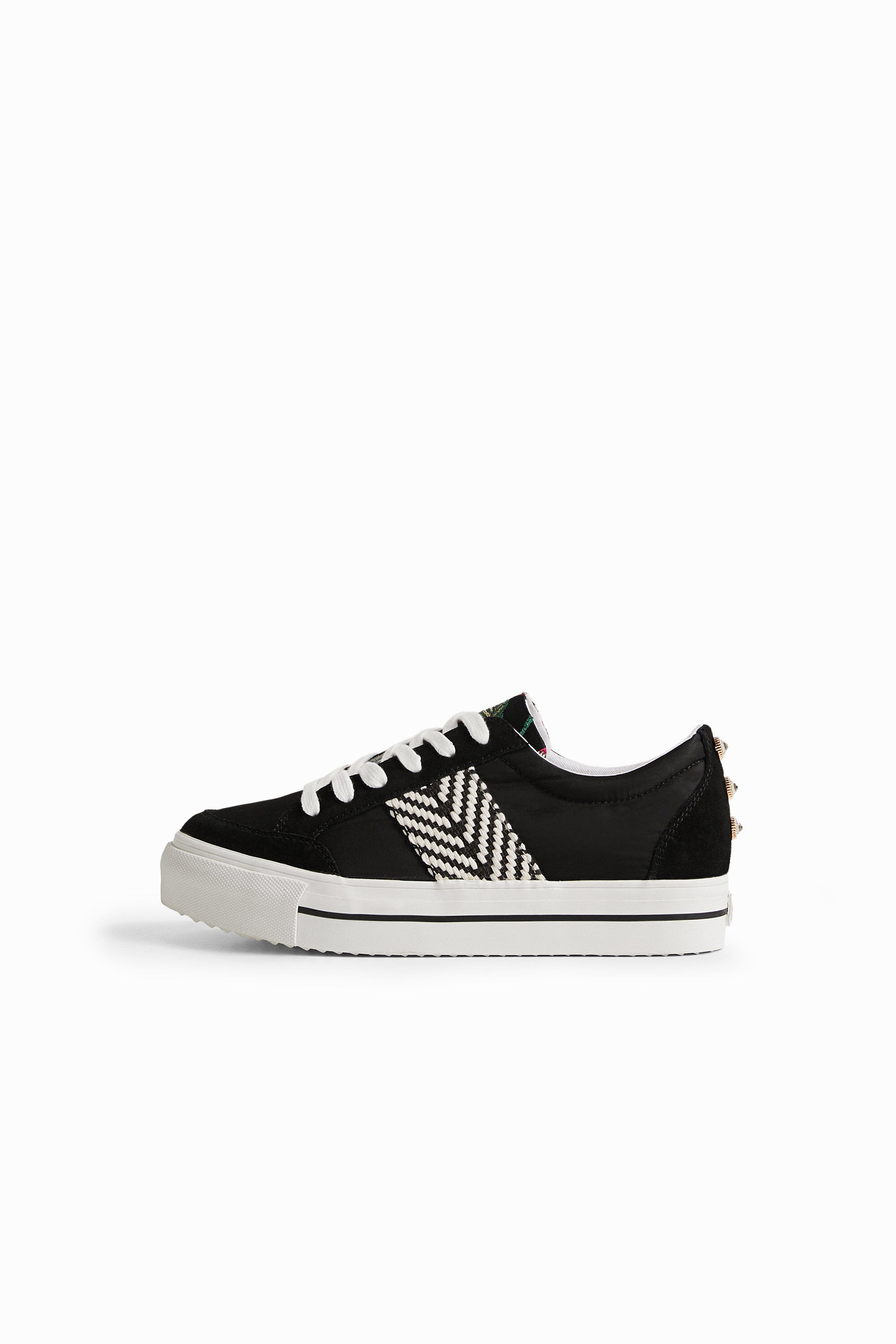 Sneakers with ethnic band - BLACK - 36