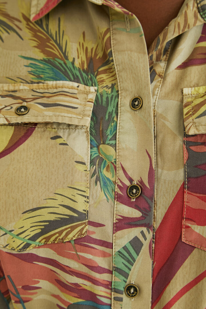 Vestido camisero con camuflaje floral | Desigual