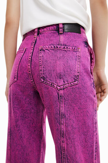 Spodnie dżinsowe z szerokimi nogawkami acid wash Maitrepierre | Desigual
