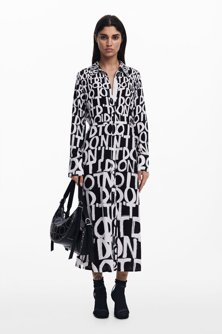 Vestido midi lettering | Desigual