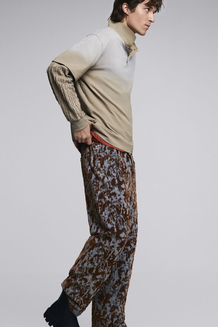 Straight textured pants | Desigual