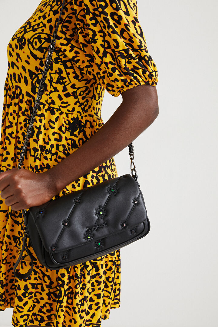 Bolso bandolera acolchado efecto piel | Desigual