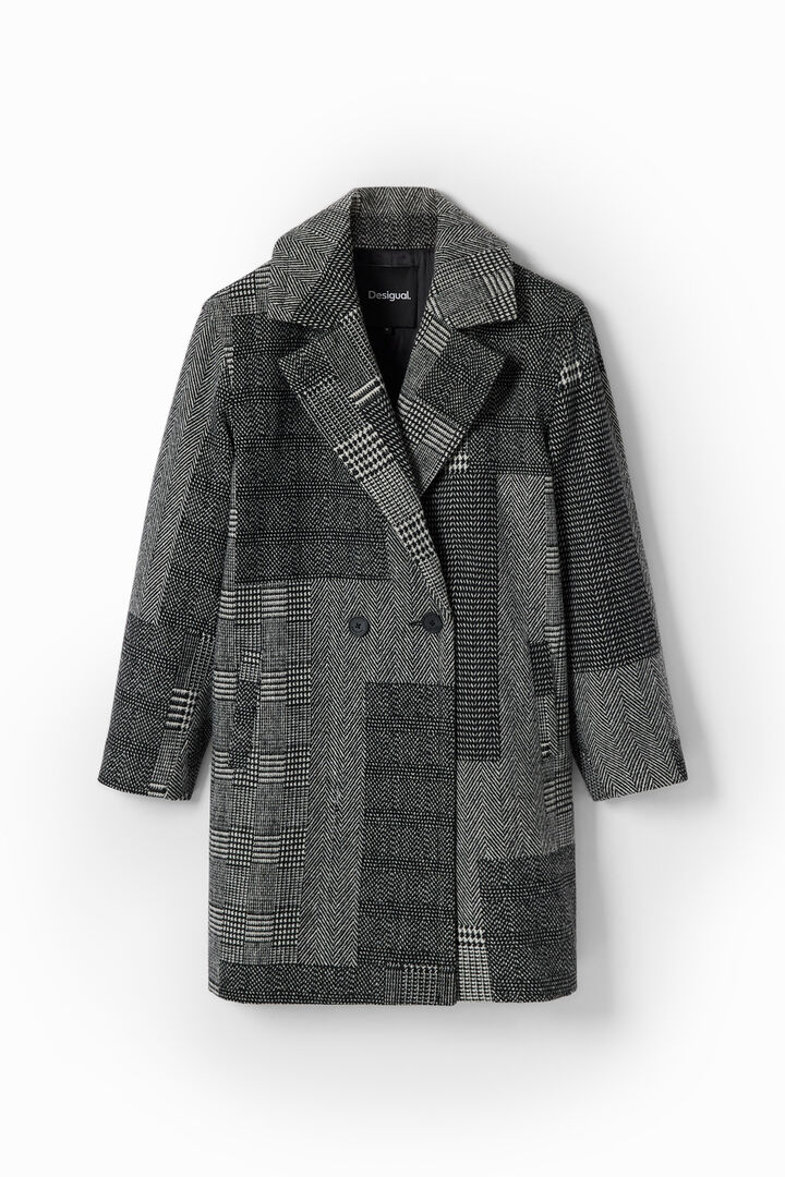 Tailored patchwork wool coat | Desigual