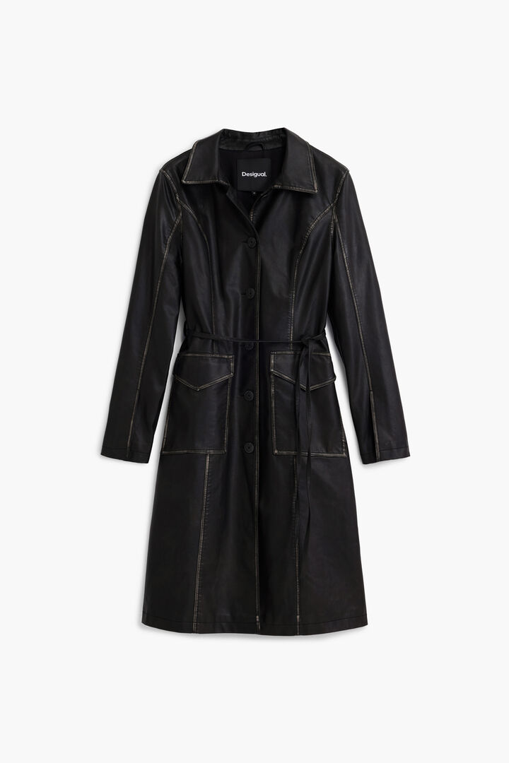 Lange Jacke in Lederoptik | Desigual