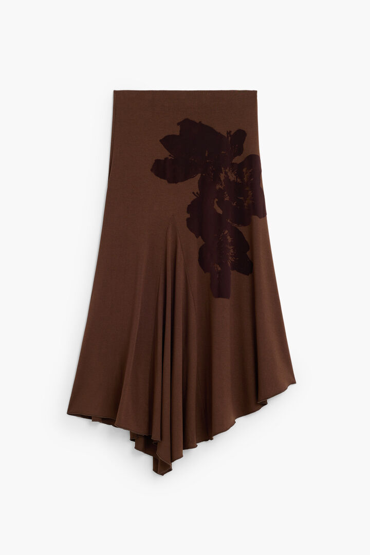 flocked midi skirt