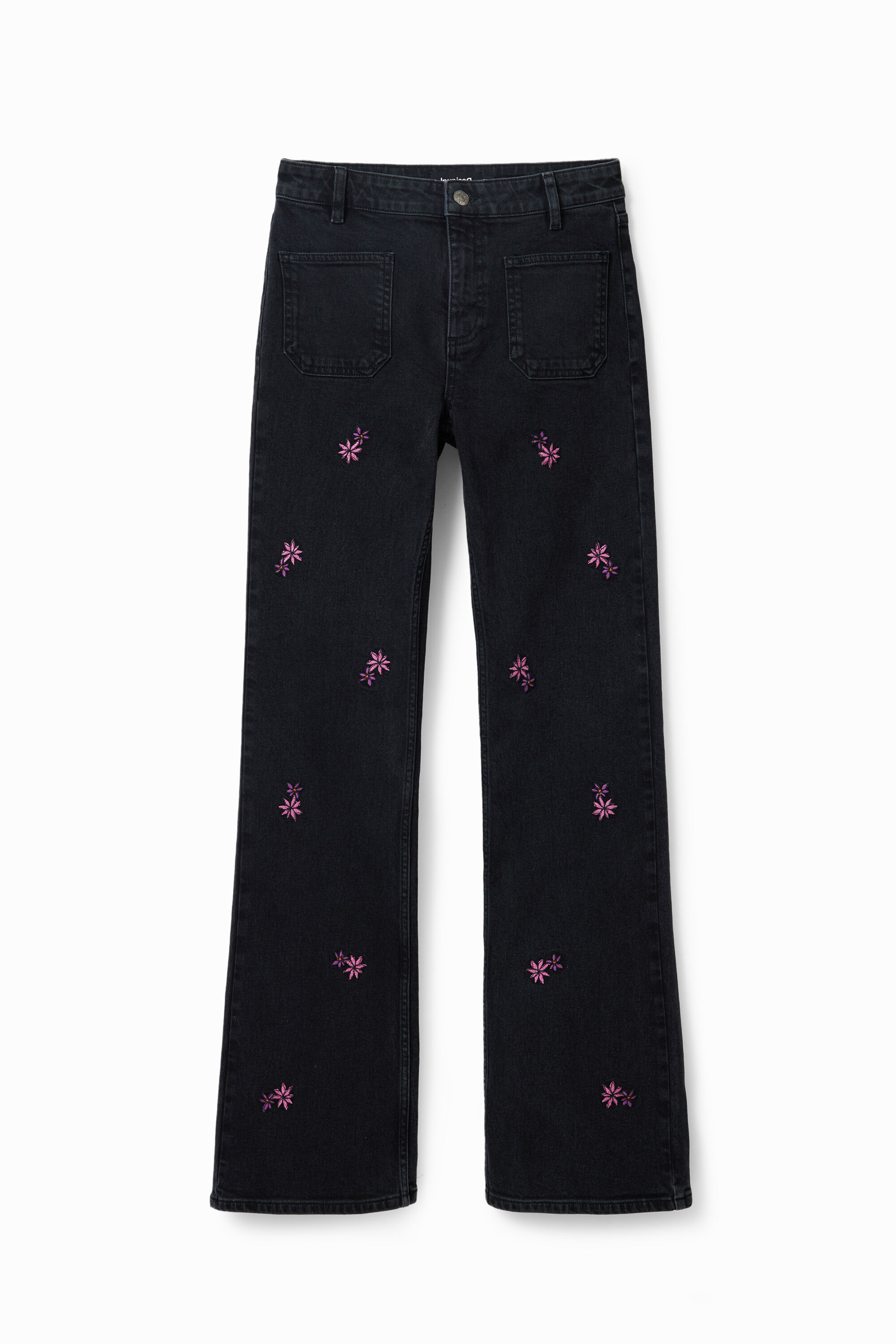 Floral flare jeans hotsell