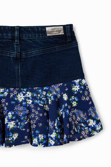 Minifaldilla texana volants flors | Desigual