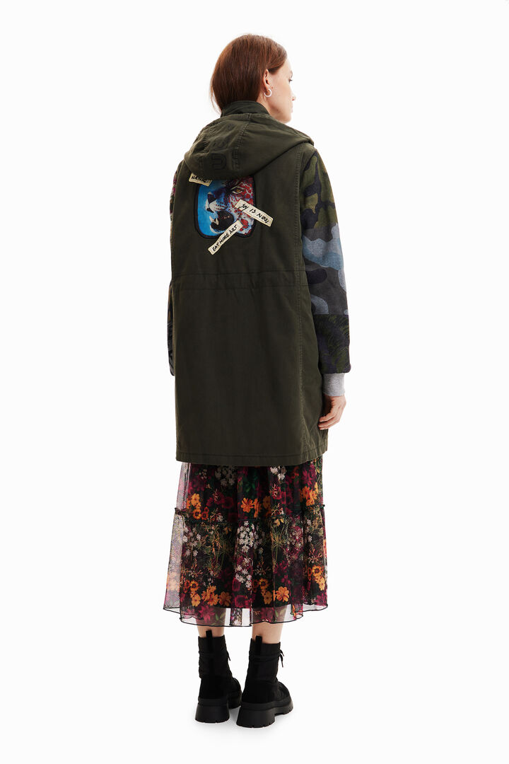 Dlouhá hybridní parka | Desigual
