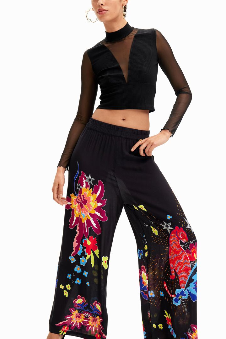 Pantalón palazzo dibujos jungla | Desigual