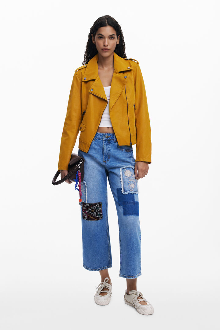 Faux leather biker jacket | Desigual