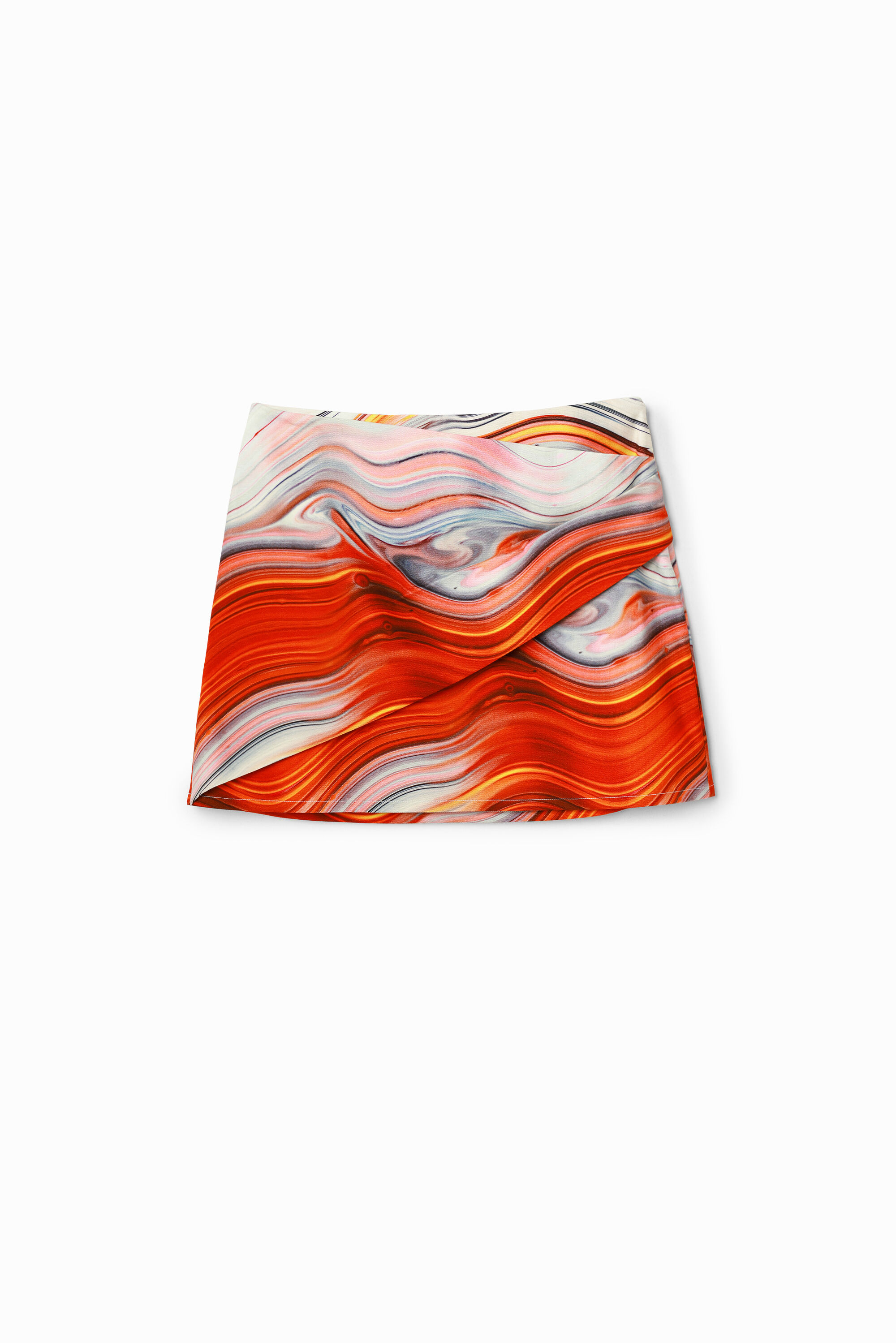 Wave wrap mini skirt - RED - S