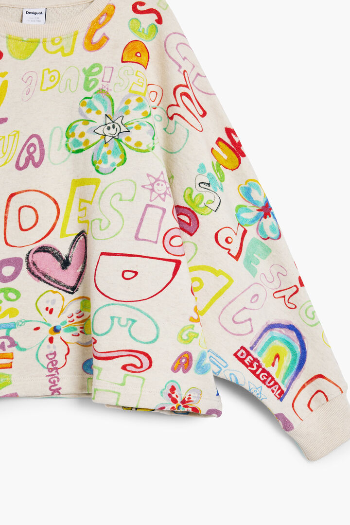 3/4 sleeve sweatshirt with lettering | Desigual