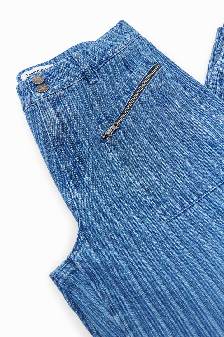 Striped denim cargo pants. | Desigual