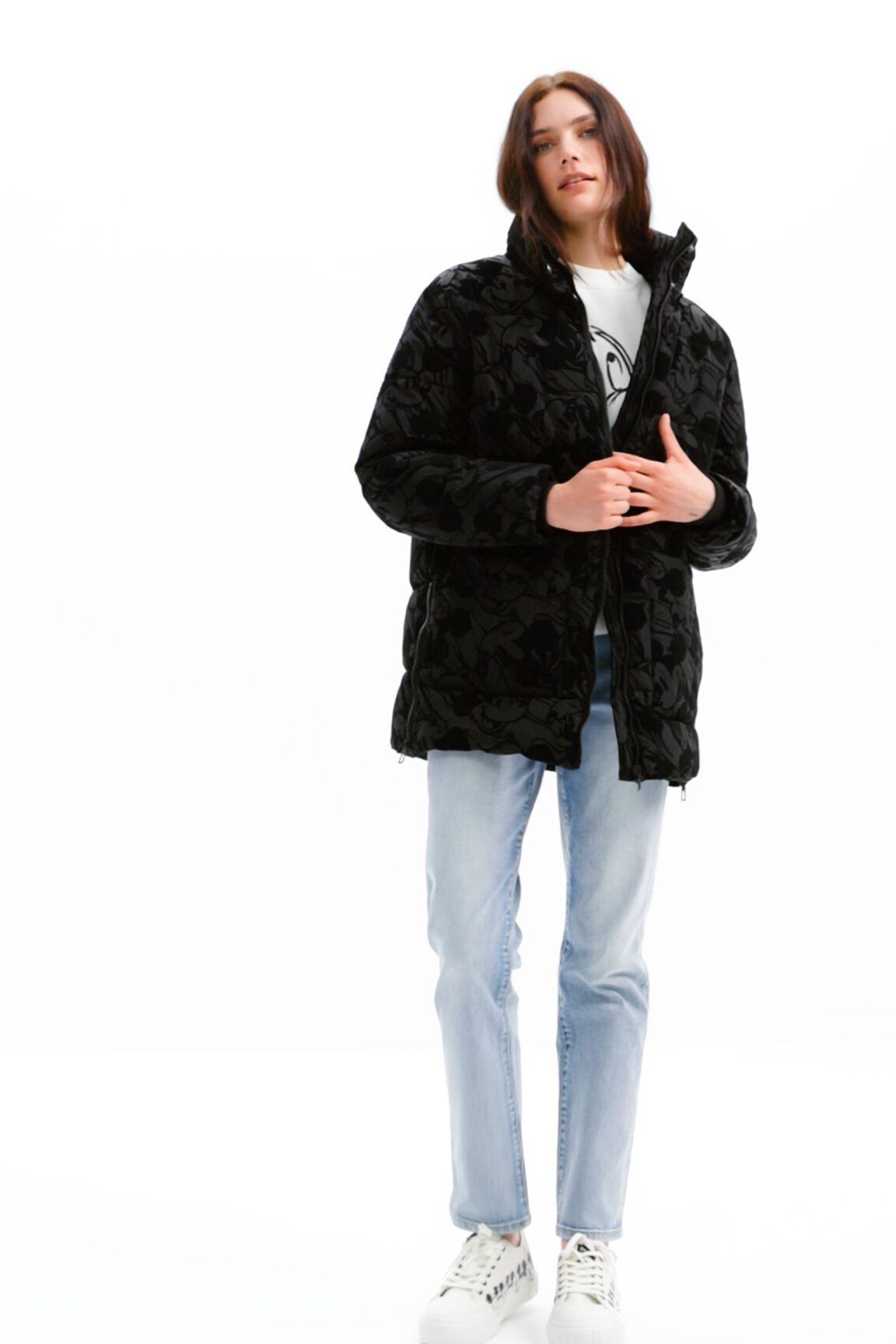 Mickey mouse quilted sales jacket for women