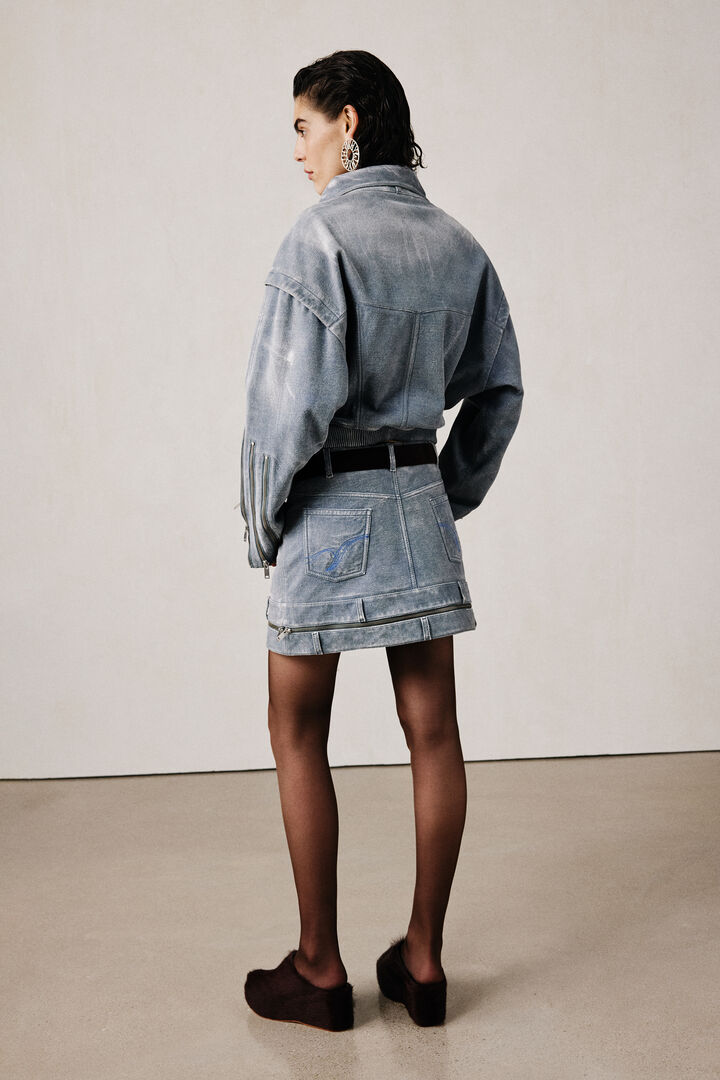 Jupe en cuir effet denim studio | Desigual