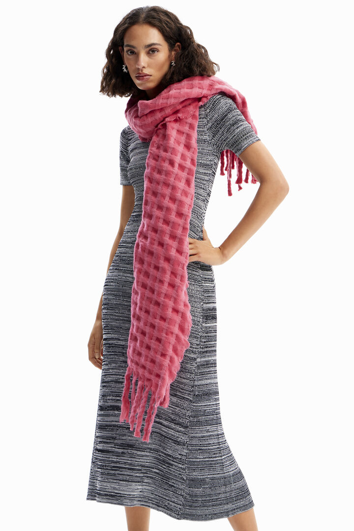 Plaid rectangular scarf