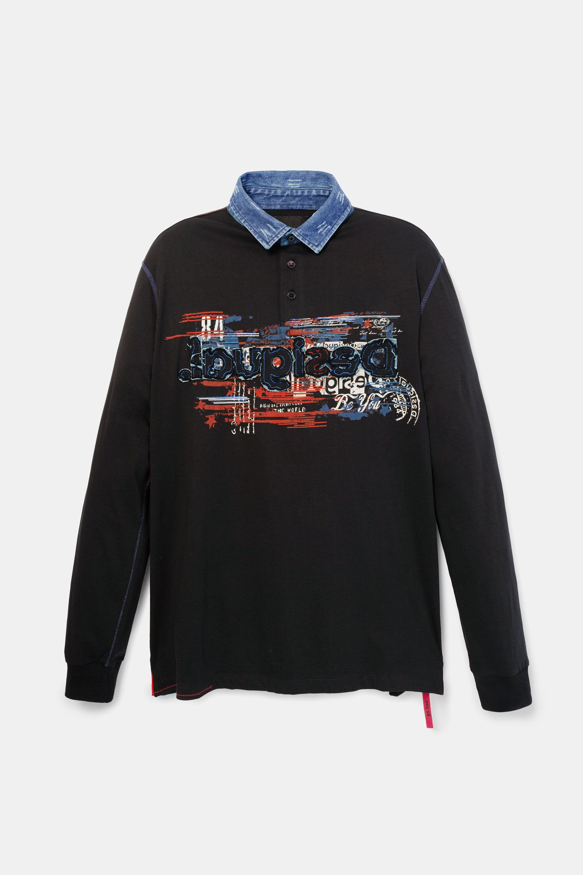 Langärmliges Poloshirt aus 100% Baumwolle