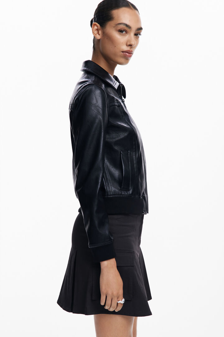 Faux leather biker jacket | Desigual