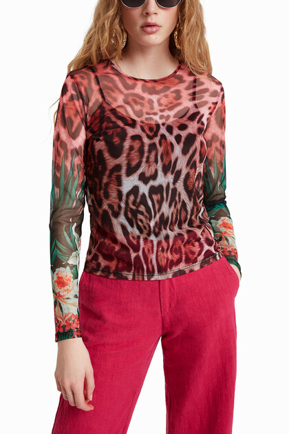 T-shirt estampado leopardo
